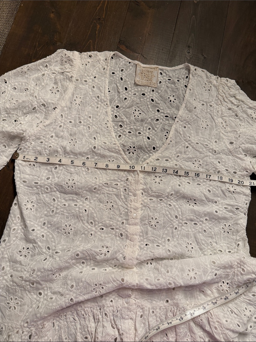 Johnny Was Maurice Dress Eyelet Embroidered White Size L - Picture 5 of 7
